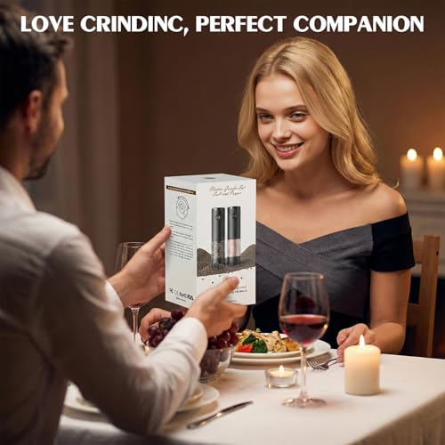 Smart Home Electric Salt and Pepper Grinder Set Automatic Battery